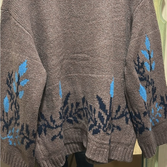 Free People Brown and Blue Butterfly Cardigan - Picture 4 of 6